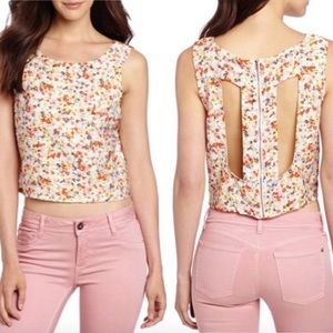BCBGeneration Floral Print Sleeveless Crop Top